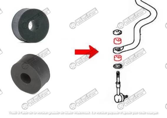 2XSilenblocs biellette AV superieur, Axe 10